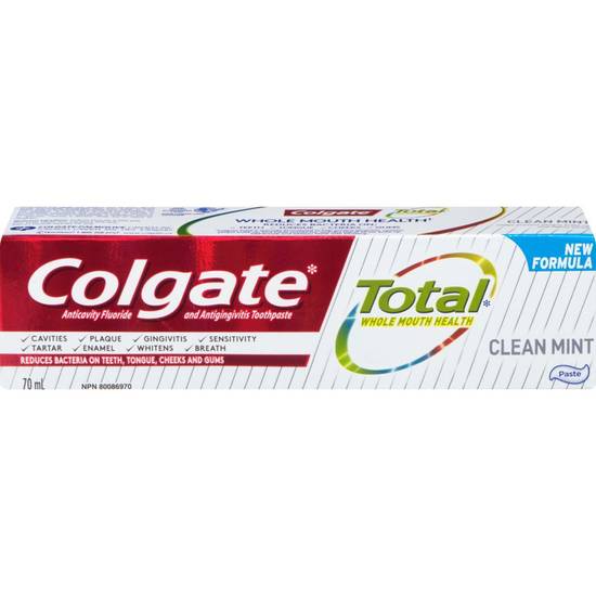 Colgate total total dentifrice (70 ml, menthe pure) - total toothpaste clean mint (70 ml)