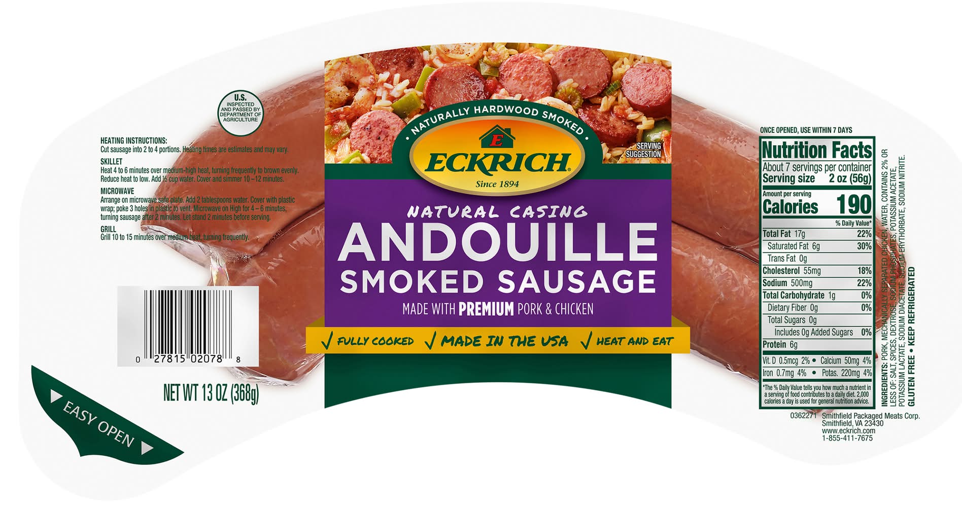 Eckrich Andouille Smoked Sausage (13 oz)