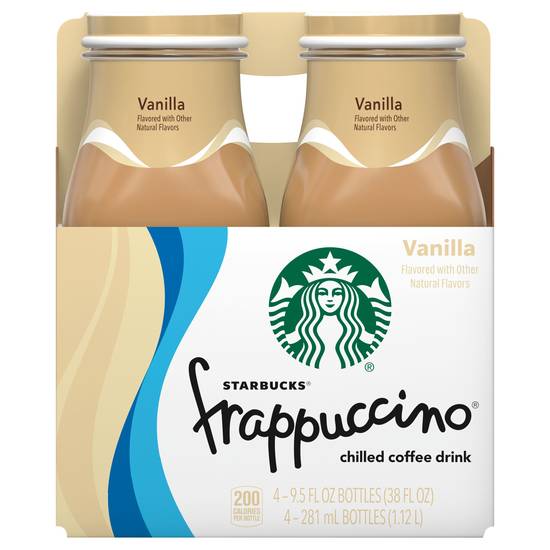 Starbucks Vanilla Frappuccino Chilled Coffee Drink (4 ct, 9.5 fl oz)