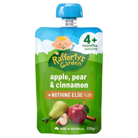 Rafferty's Garden Apple Pear & Cinnamon and Nothing Else Baby Food Puree Pouch 4+ Months 120g