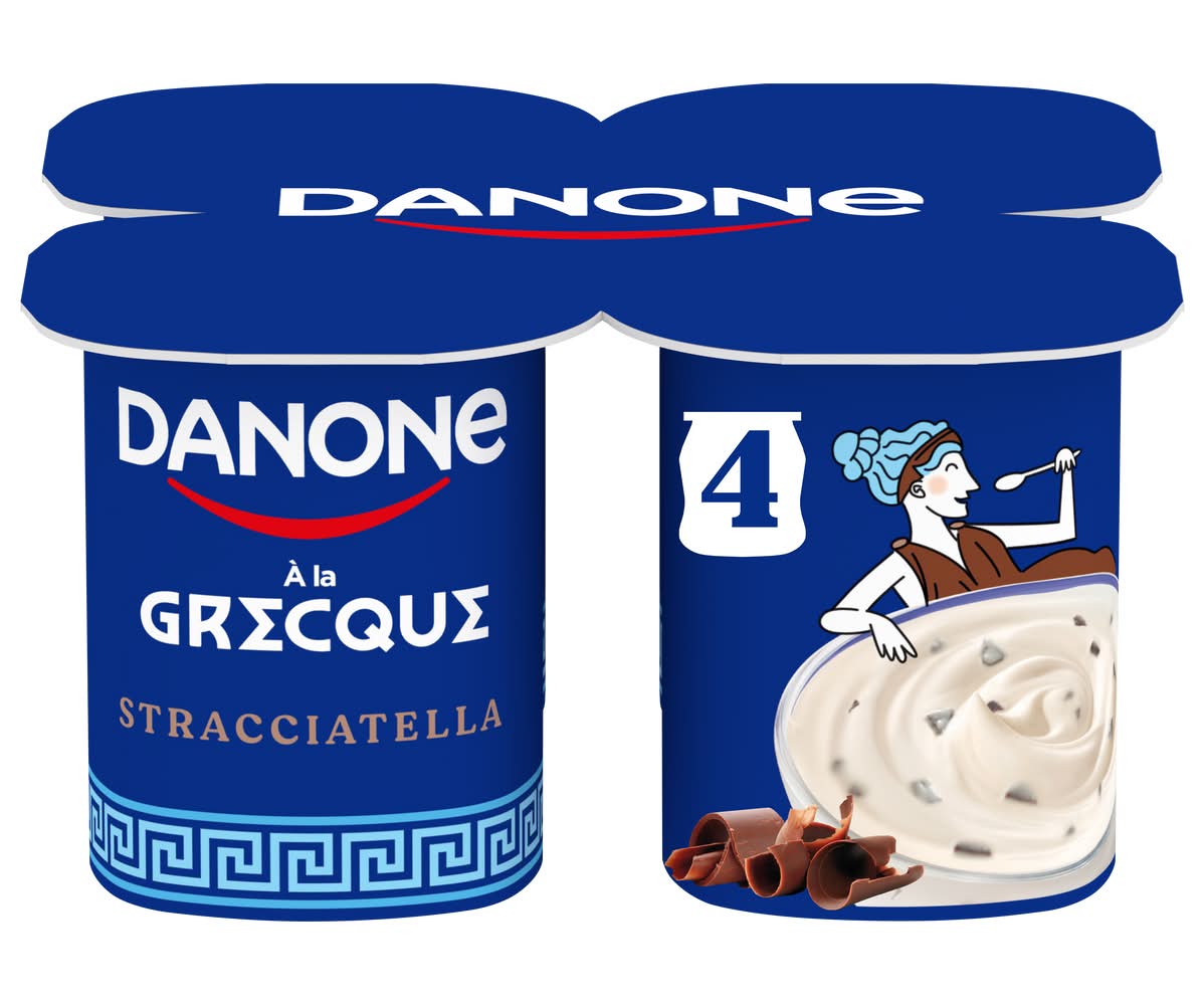 Danone - Yaourt à la grecque, stracciatella (4 x 110g)
