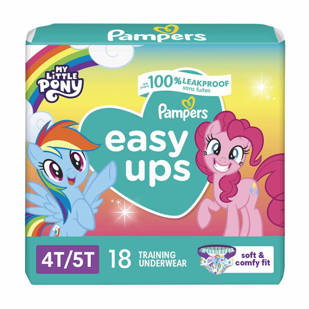 Pampers Easy Ups Training Underwear Girls Size 6 4t-5t 18 Ct
