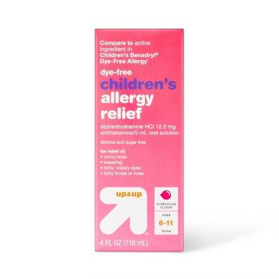 up&up Children's Diphenhydramine Allergy Relief Liquid, Bubblegum (4 fl oz)