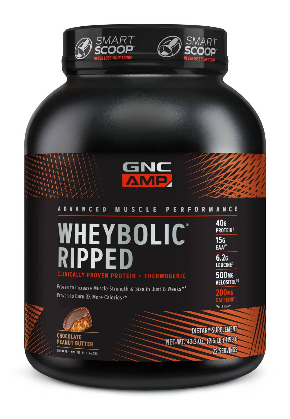 GNC Amp Wheybolic Ripped, Chocolate Peanut Butter (42.3 oz)
