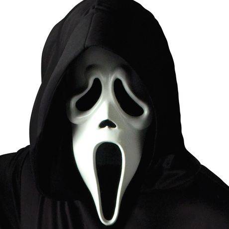 Adult Fun World Ghost Face Plastic Mask Halloween Costume Accessory