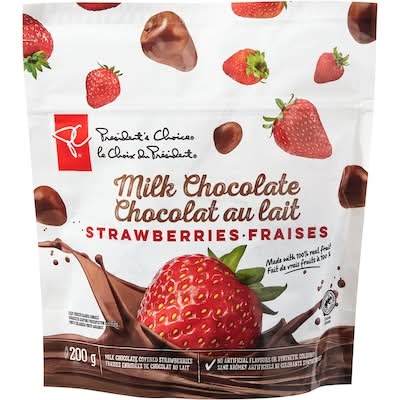 President's Choice Milk Chocolate Covered Strawberries (200 g)