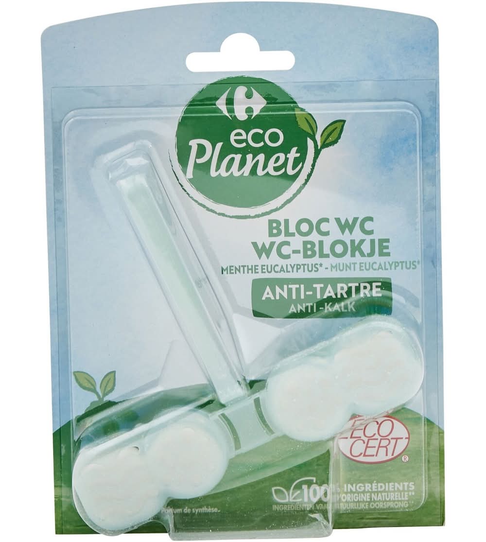 Carrefour Eco Planet - Bloc wc anti tartre, menthe-eucalyptus