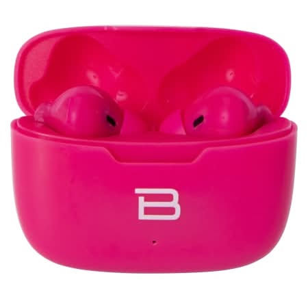 Glow in The Dark Bluetooth® Earbuds With Mic Pink
