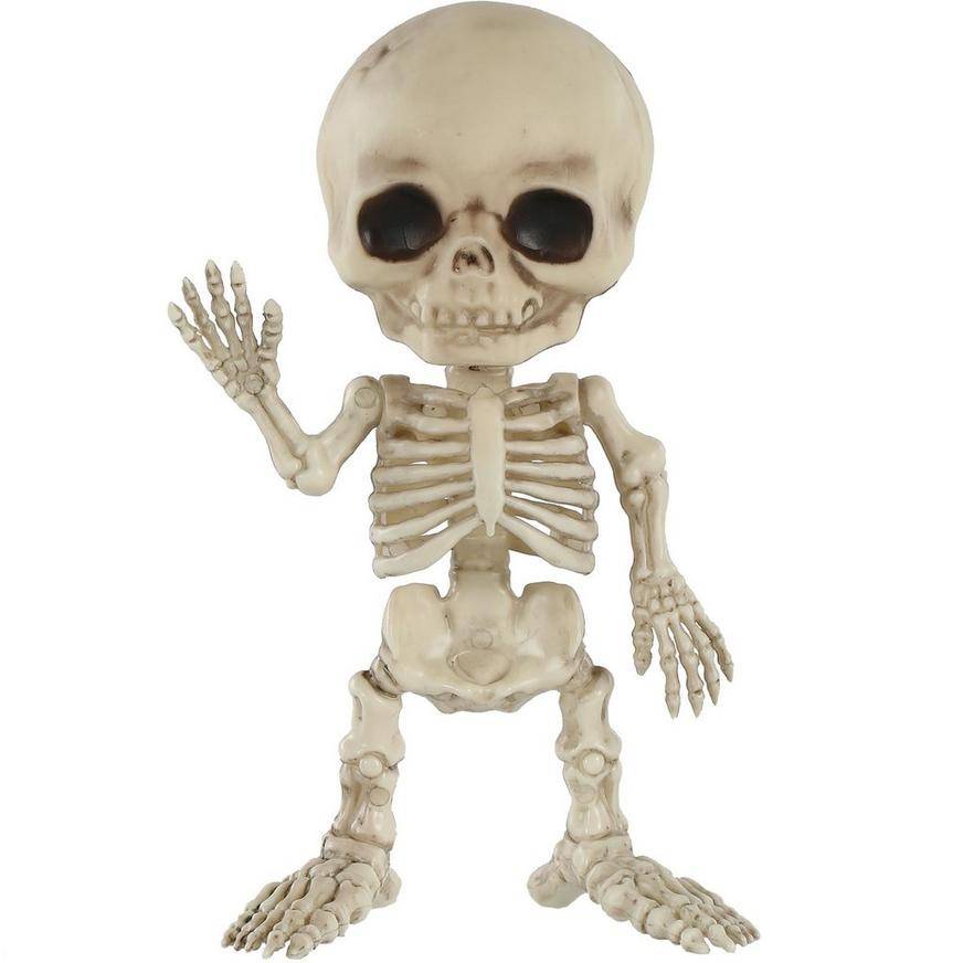 Poseable Plastic Alien Skeleton, 4.25in x 7in