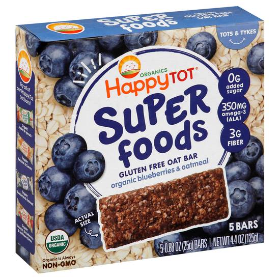 Happy Tot Super Foods Organic Blueberries & Oatmeal Bars