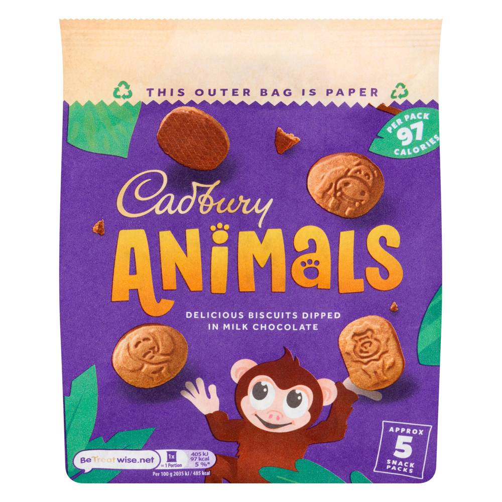 Cadbury Animals Milk Chocolate Mini Biscuits (5 pack)