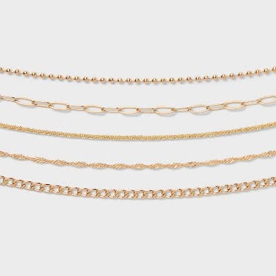 Wild Fable Chain Choker Necklace Set, 12 in (5 ct)