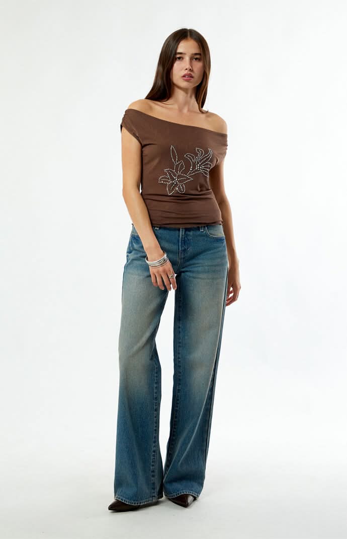 Women's Casey Low Rise Baggy Jeans Light Indigo Medium Indigo 23