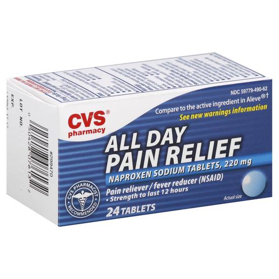 Cvs Pharmacy All Day Pain Relief Naproxen Sodium 220mg Tablets