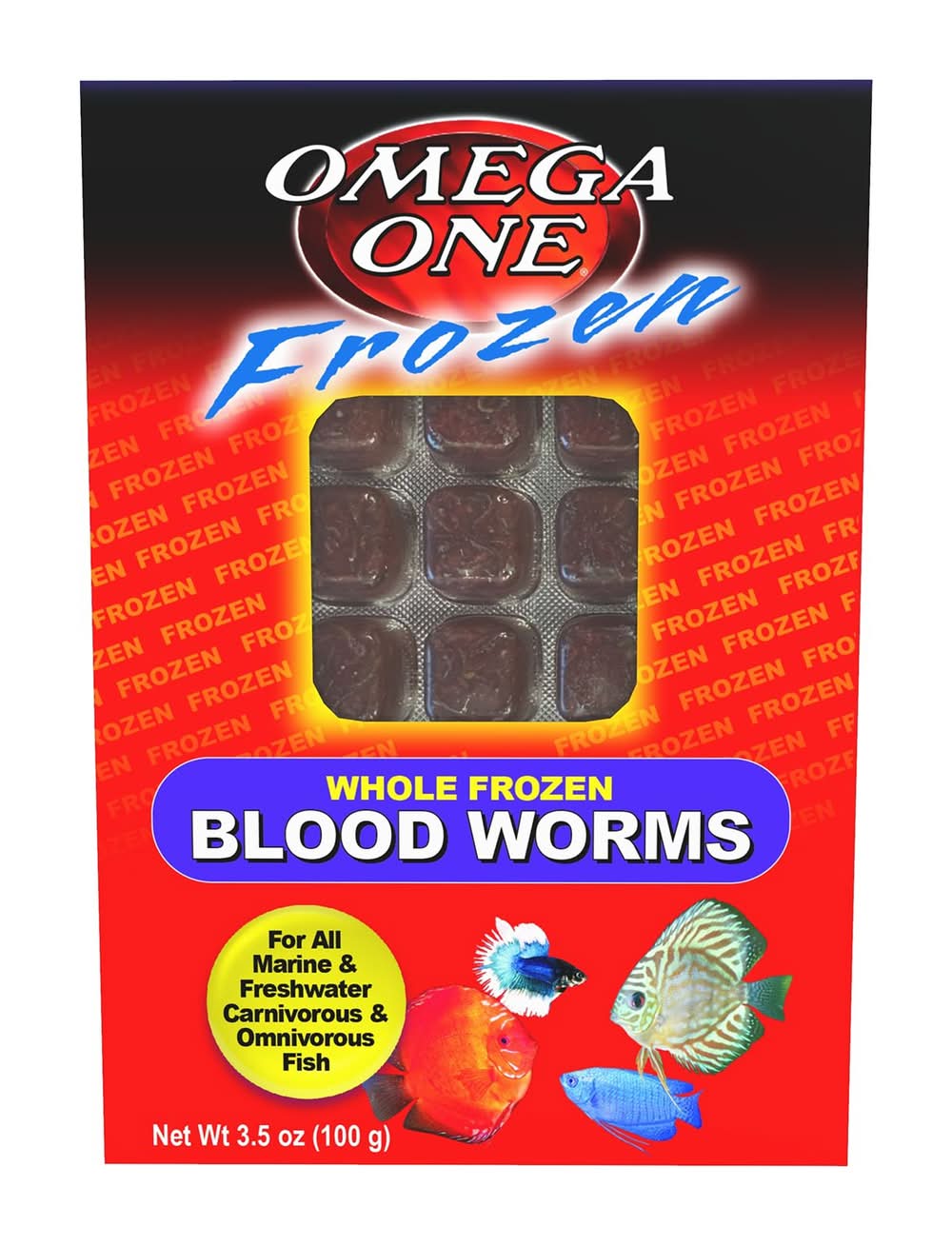 Omega™One Frozen Bloodworms (Size: 3.5 Oz)