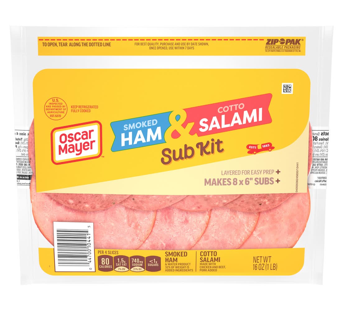 Oscar Mayer Smoked Ham & Cotto Salami Sub Kit (16 oz, 8 ct)