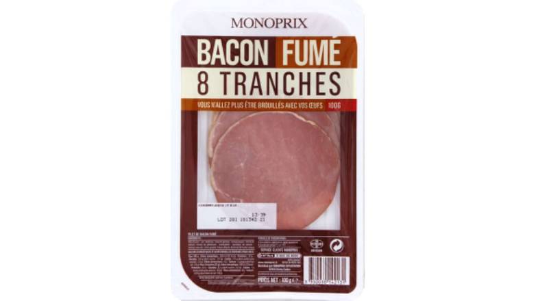Monoprix Bacon fumé La barquette de 8 tranches - 100 g