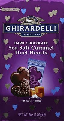 Ghirardelli Dark Chocolate Hearts (sea salt caramel)