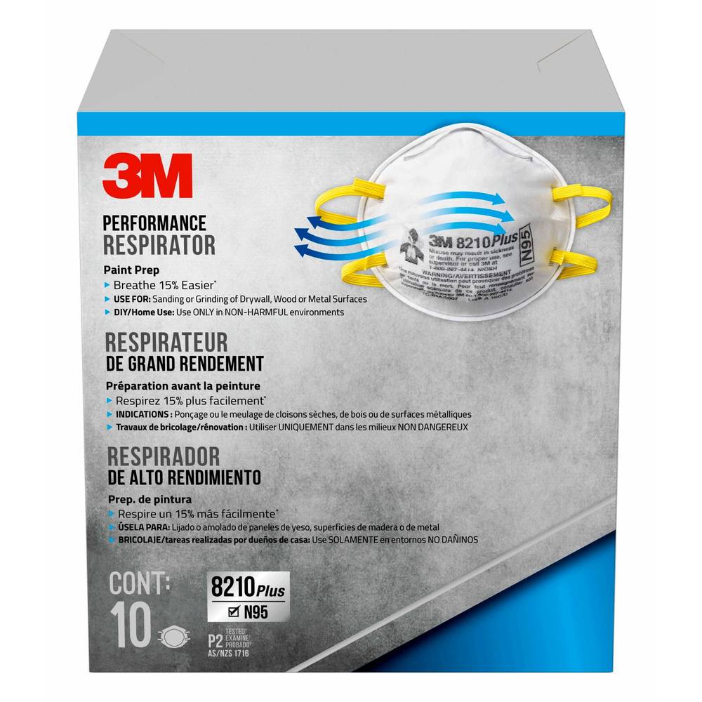 3M 10-Pack White Disposable N95 Painting Disposable Respirator | 8210PP10-C