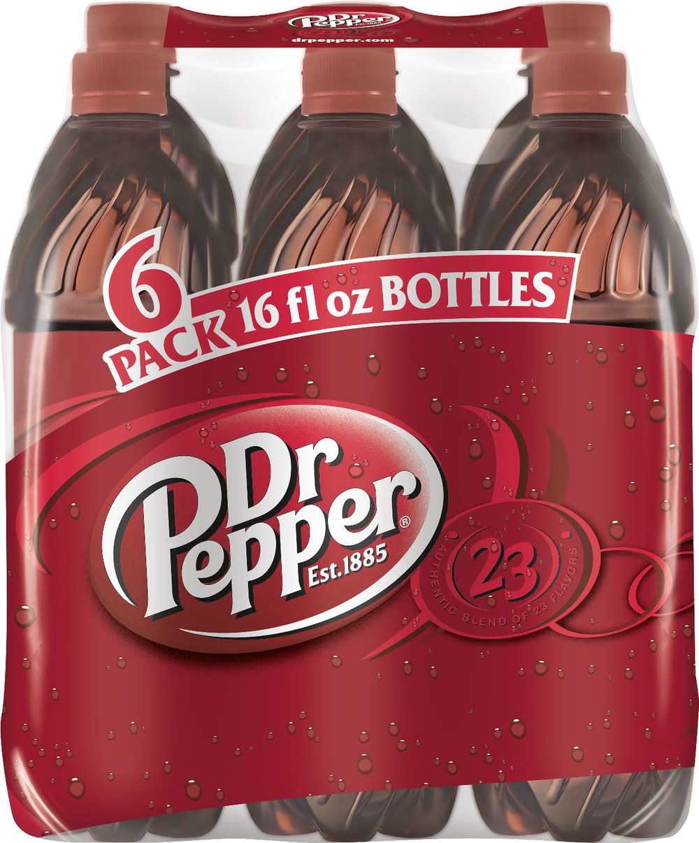 Dr Pepper Soda Bottles (6 x 16 fl oz)
