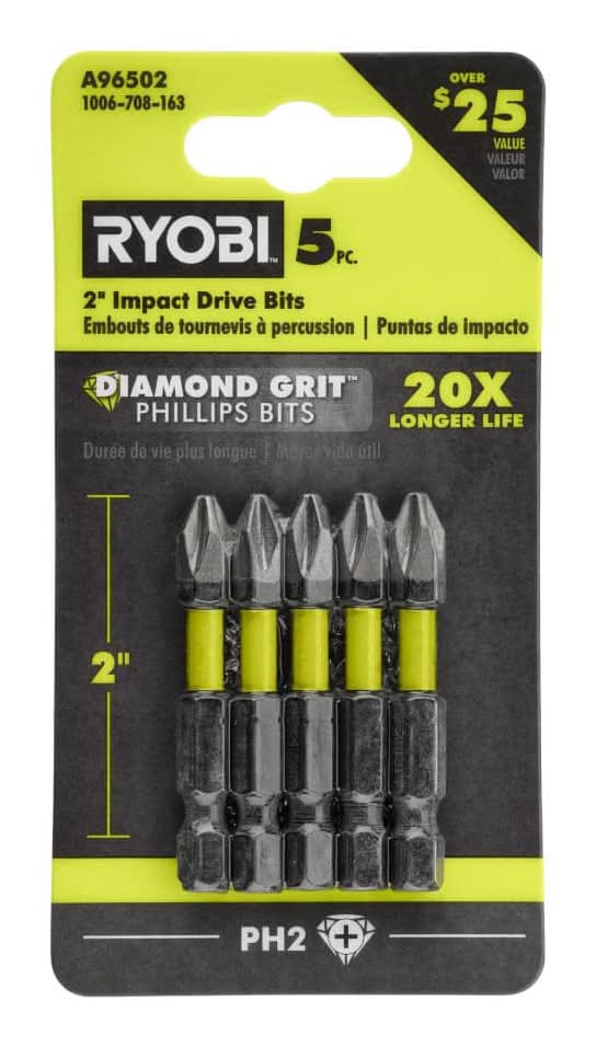 Ryobi 2 In. Diamond Grit Impact Drive Bits (5-Piece)