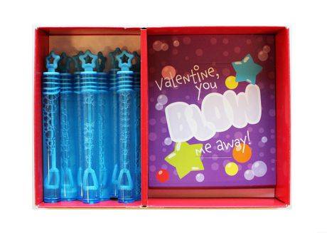 Lolli and Pip cartes d’exchage de Valentine avec mini baguettes à bulles, 8 pièces