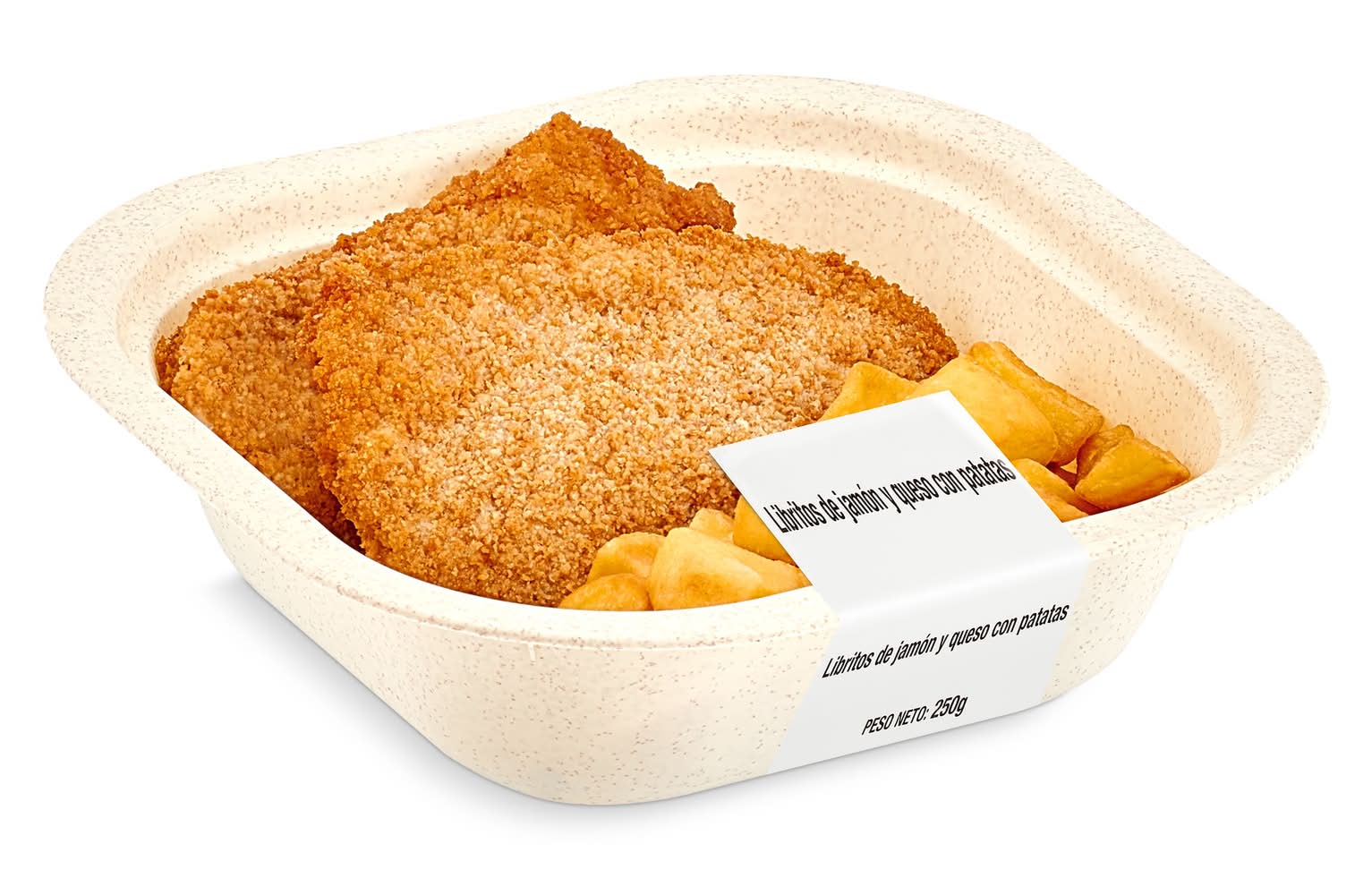 Libritos De Jamón Y Queso Con Patatas Fritas 250 G