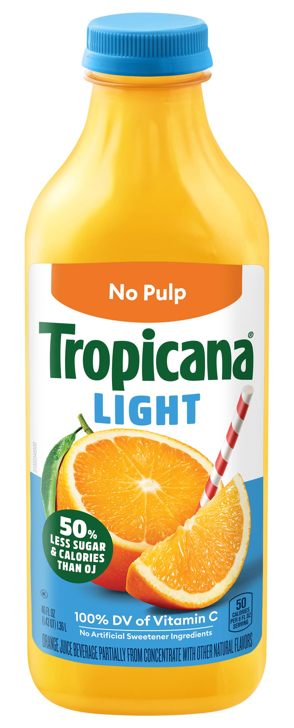 Tropicana No Pulp Light Orange Juice (46 fl oz)