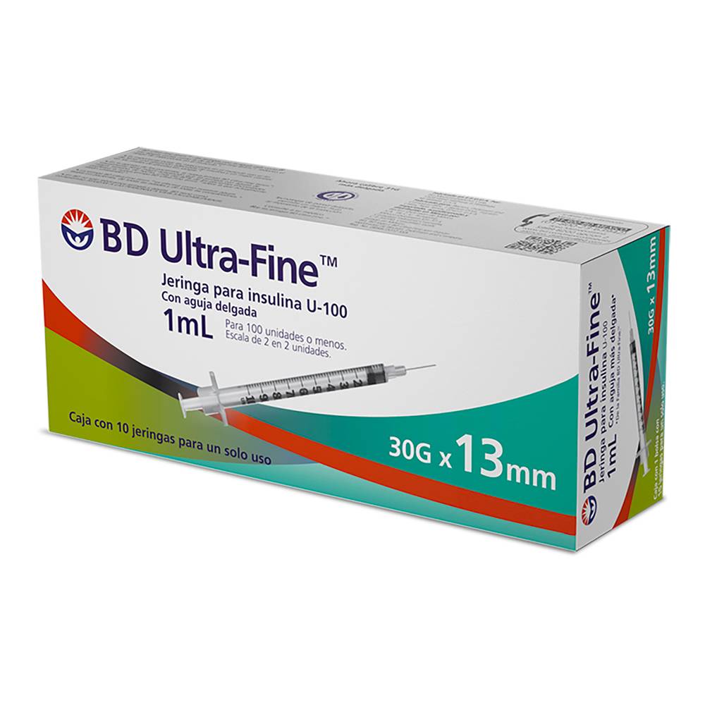 Bd jeringa ultra-fine para insulina u-100 (10 piezas)