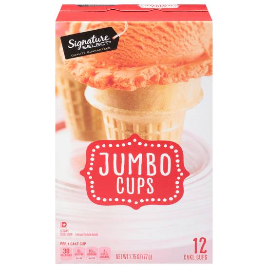 Signature Select Ice Cream Jumbo Cake Cups (12 cups)