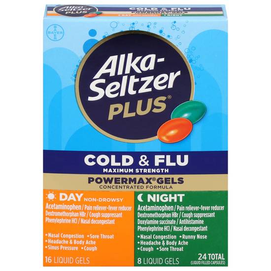 Alka-Seltzer Plus Powermax Cold & Flu Liquid Gels (24 ct)