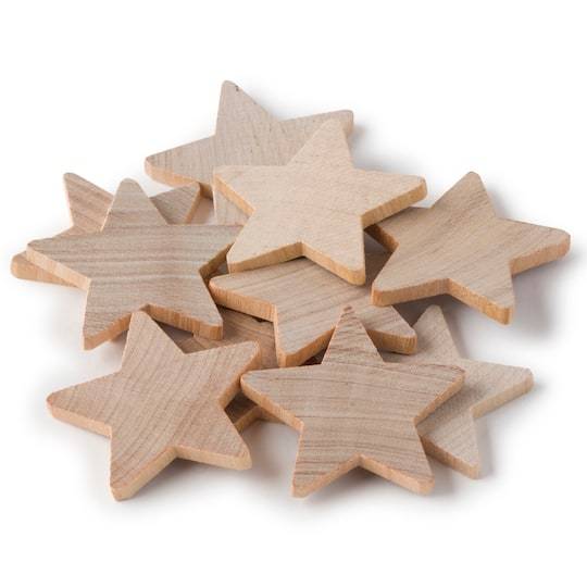 1.5" Birchwood Stars, 10Ct. By Make Market