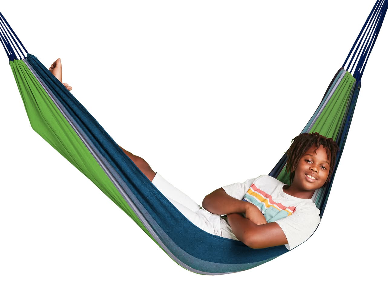 Cloth Hammock 31in x 80in Blue & Green