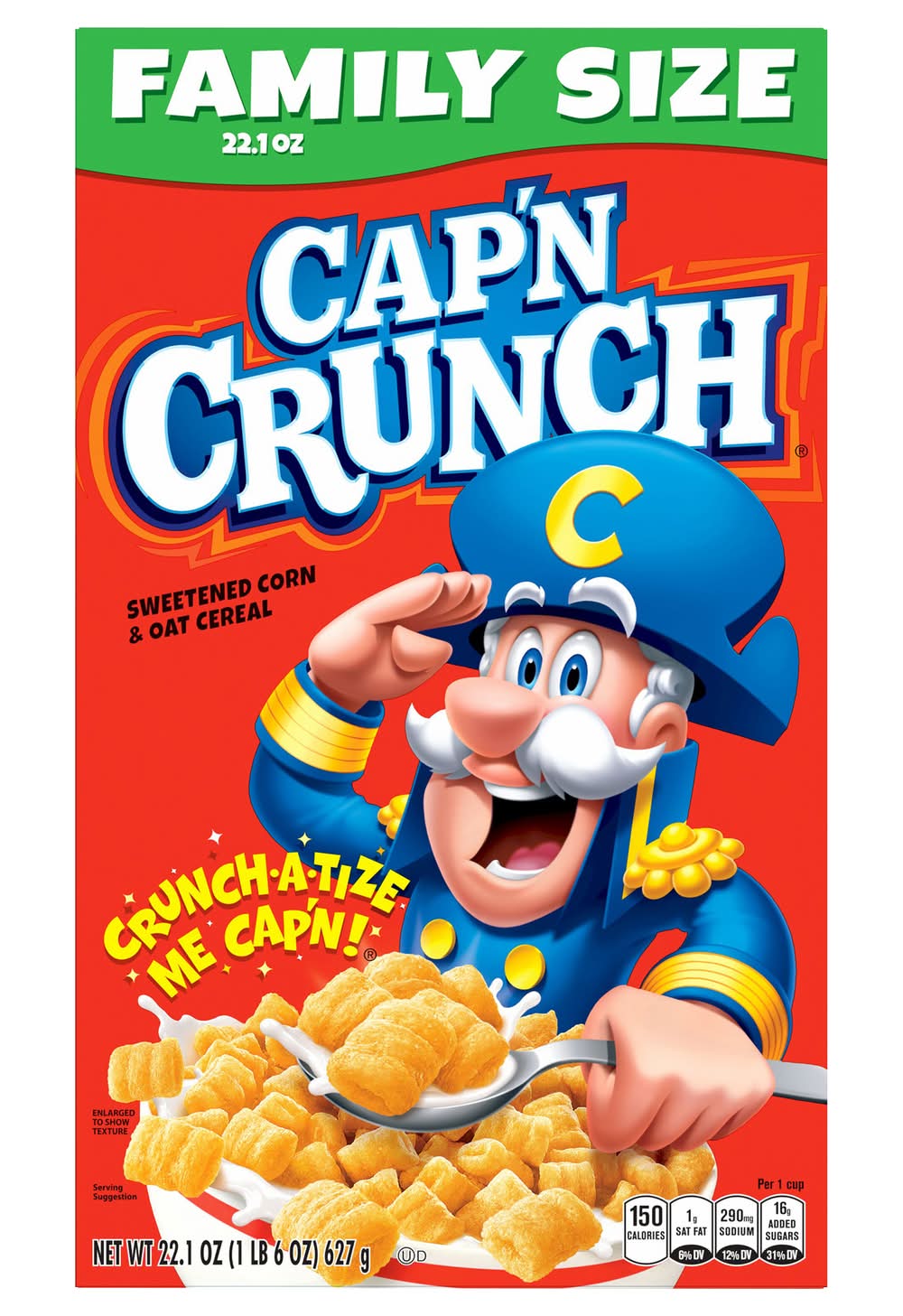 Cap'n Crunch Sweetened Corn & Oat Cereal Family Size (22.1 oz)