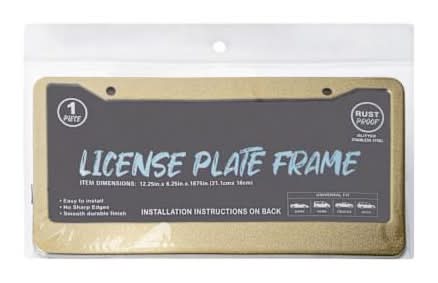 License Plate Frame Gold