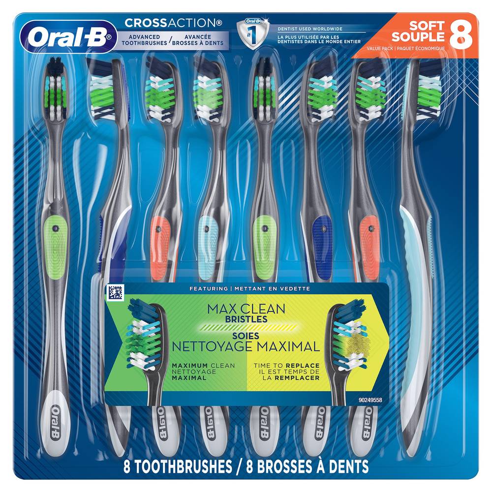 Oral-B Crossaction Advanced Toothbrushes, Soft, 8-Count