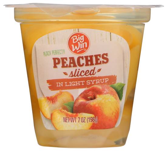 Big Win Peach Slices in Light Syrup, 7 Ounce