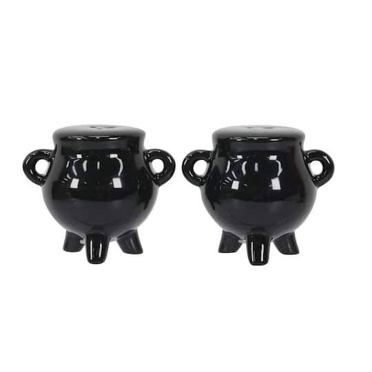 3.5" Halloween Black Cauldron Salt & Pepper Set By Celebrate It