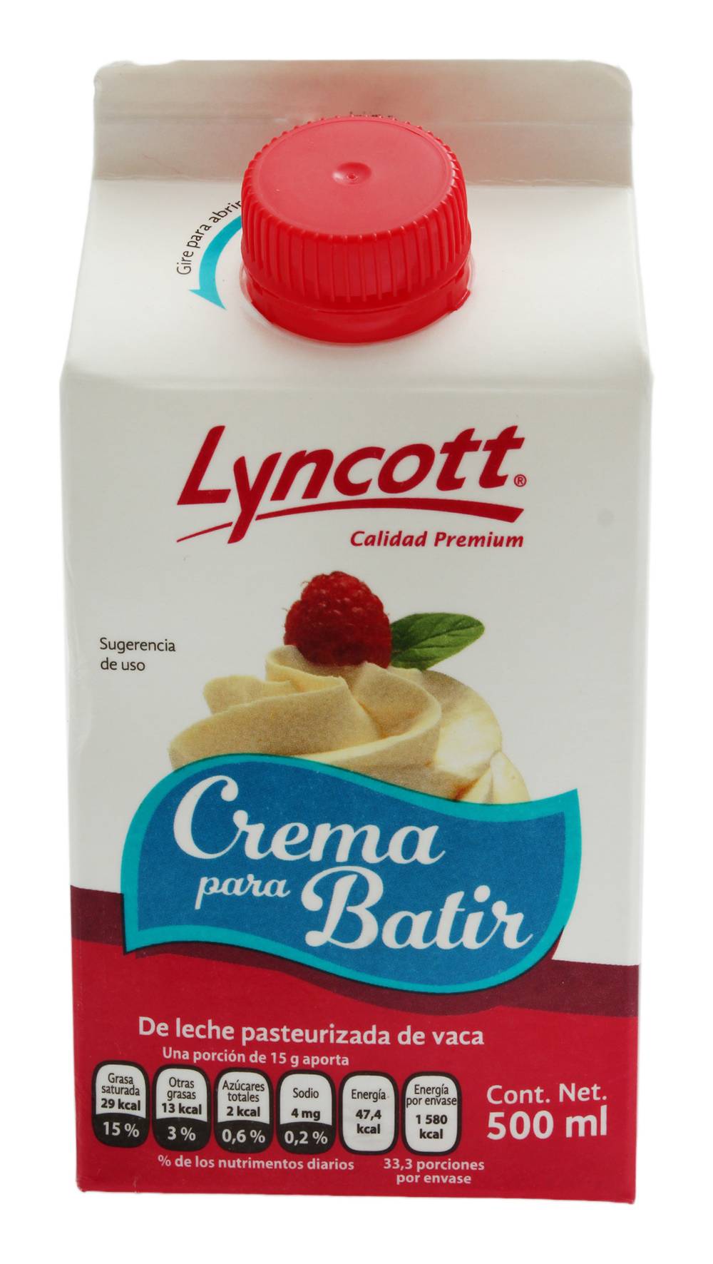 Lyncott · Crema para batir de leche pasteurizada de vaca (500 ml)