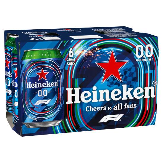 Heineken 0.0 Lager Beer (6 ct, 330 ml)