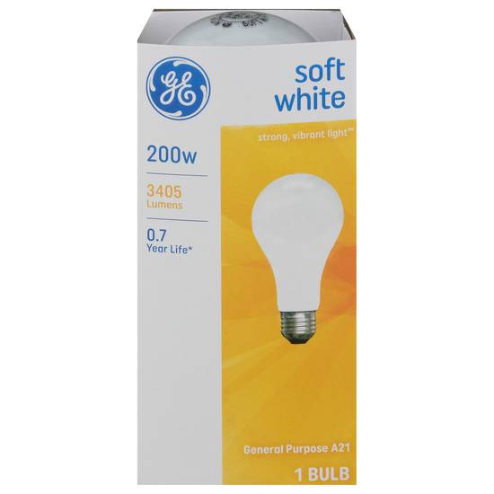 Ge General Purpose Soft White 200 Watts Light Bulb