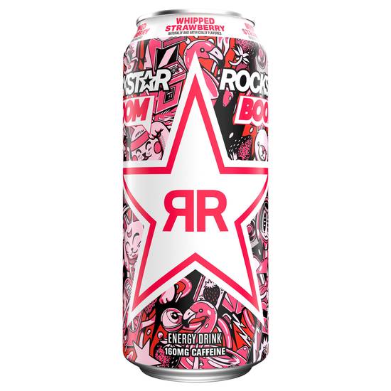 Rockstar Boom Energy Drink Whipped Strawberry Naturally & Artificially Flavored (16 fl oz)