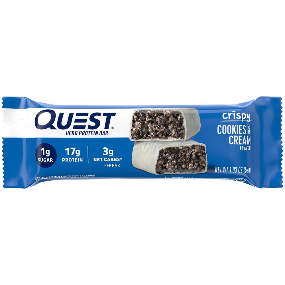 Quest Hero Crispy Bar - Cookies & Cream (1 Bar)