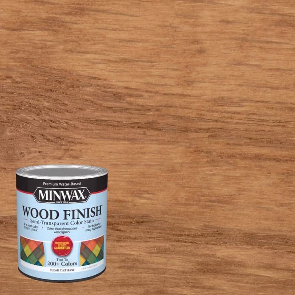 Minwax Wood Finish Water-Based Semi-Transparent Clear Tint Base Wood Stain 1 Qt