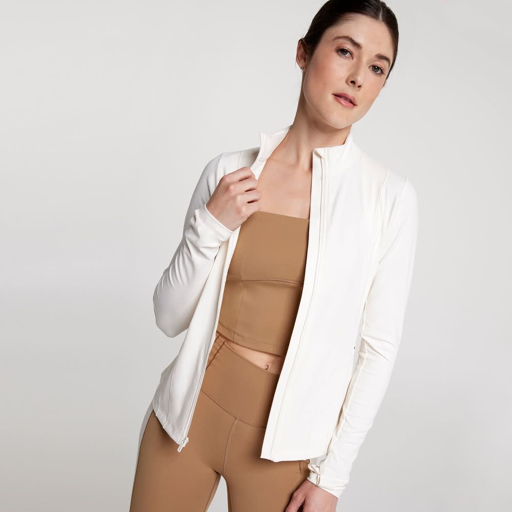 CALIA Women's Inspire Full Zip Jacket (Ivory, S)