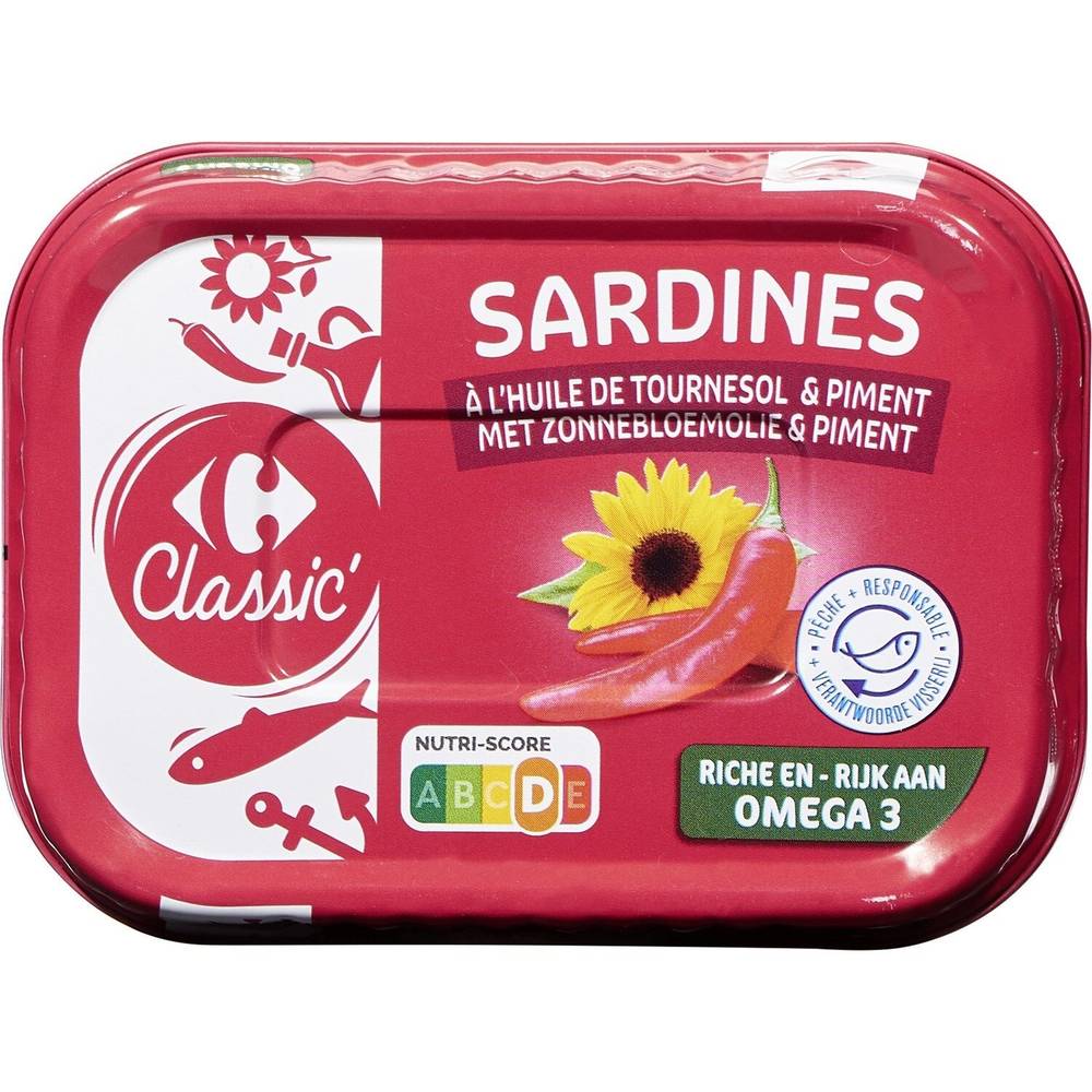 Carrefour Classic' - Sardines tournesol & piment