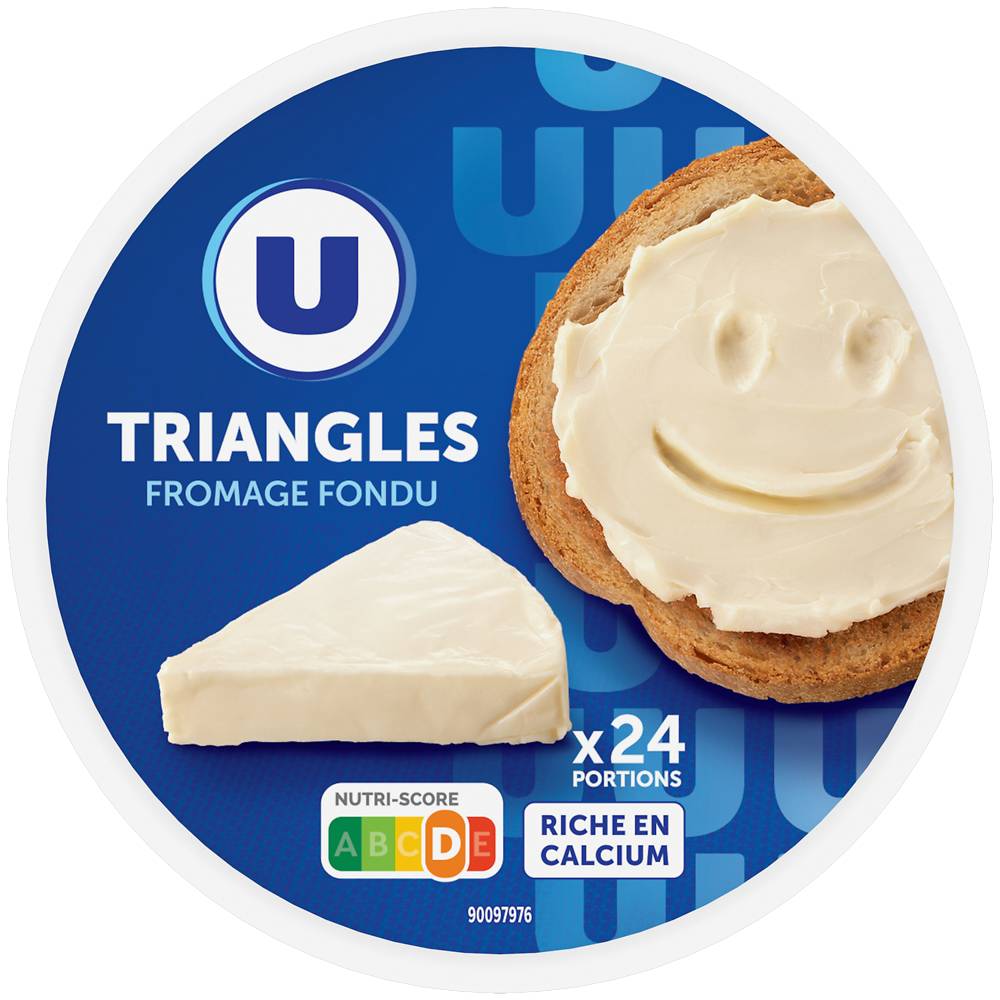 U - Fromage pasteurisé triangles fondants fromagers 5%mg