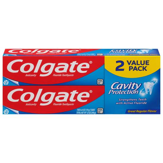 Colgate Cavity Protection Great Regular Flavor Toothpaste (2 x 6 oz)