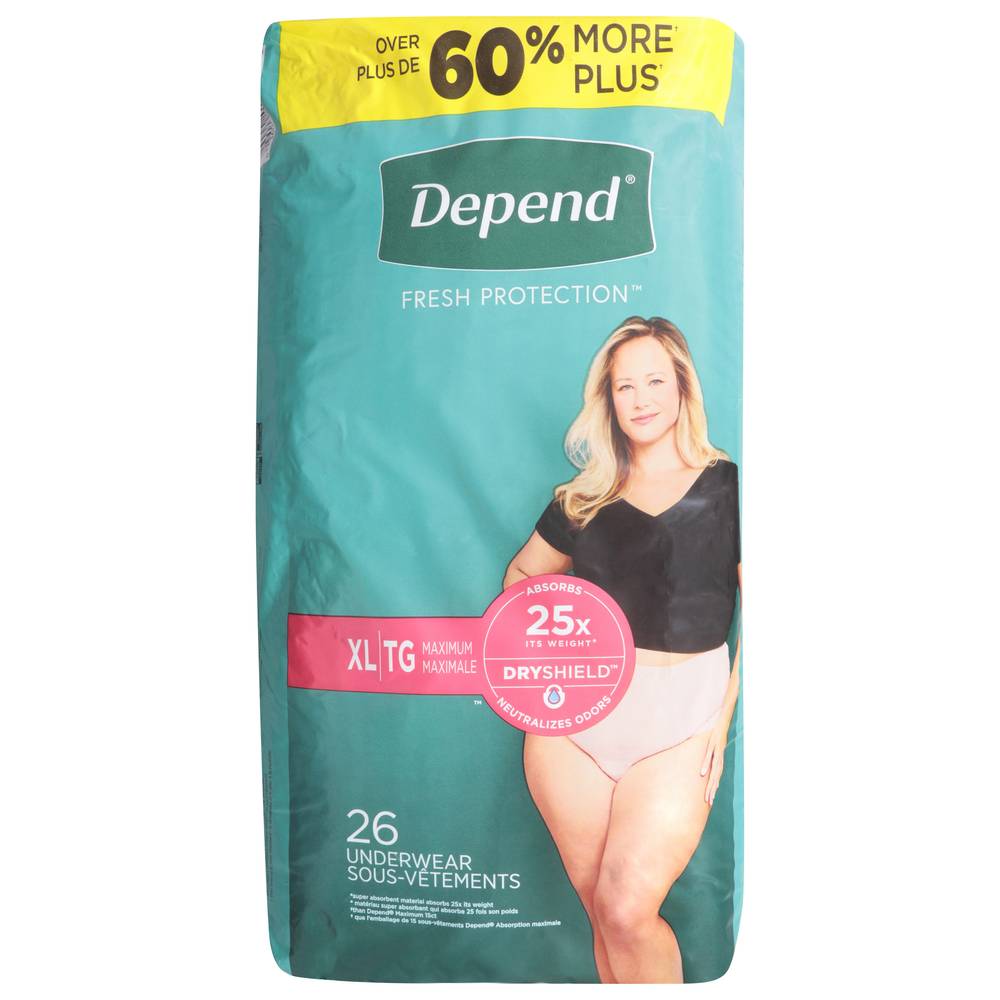 Depend Fit-Flex Maximum Underwear Women's Size Xl