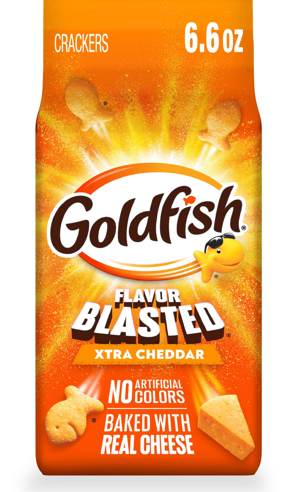 Goldfish Blasted Baked Cheese Crackers, Xtra Cheddar (6.6 oz)